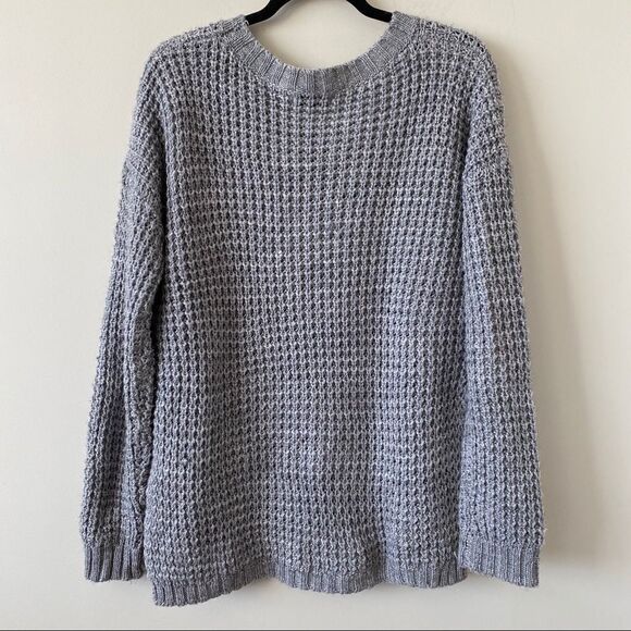 Lush-Grey Chunky Wool Blend Pullover Sweater - Picture 2 of 8